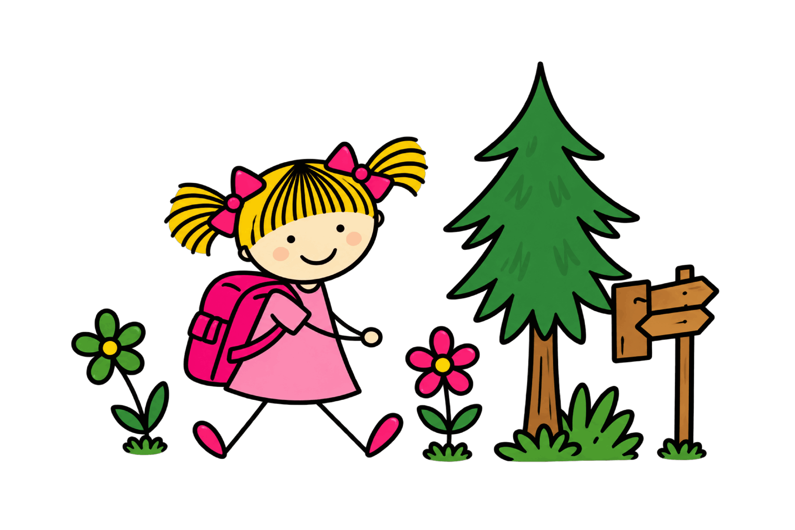 Froehliches-Maedchen-beim-Wandern-mit-Blumen-Tanne-und-Wegweiser-scaled.png